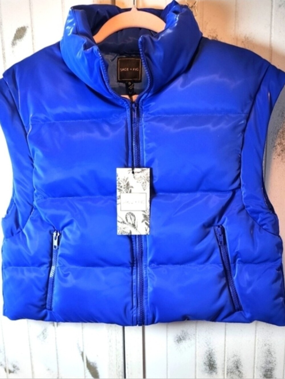 Sage & Fig Cobalt Blue Puffer Vest - Picture 2 of 10